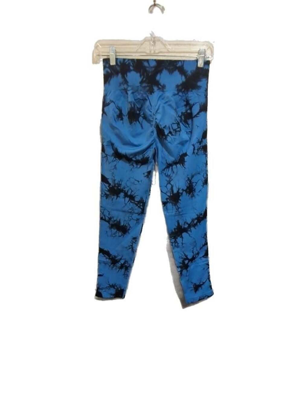 Seamless High-Waisted Tie-Dye Scrunch Leggings Blue Black